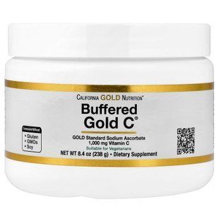 California Gold Nutrition Buffered Gold C Sodium Ascorbate 238 грам Вітамін С