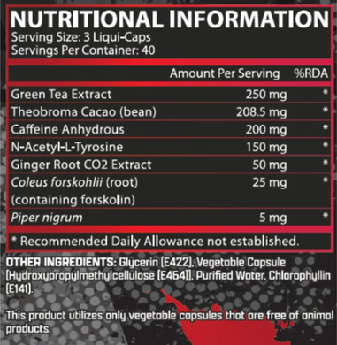 Nutrex Lipo-6 Black 120 Liqui-Caps (EU) Комплексные жиросжигатели