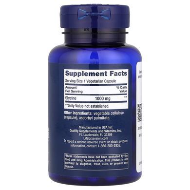 Life Extension Glycine 1000 mg 100 капсул Гліцин