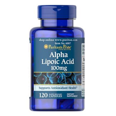 Puritan's Pride Alpha Lipoic Acid 100 mg 120 капсул Альфа-липоевая кислота