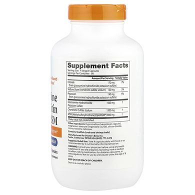 Doctor's Best Glucosamine Chondroitin MSM with OptiMSM 360 капсул Глюкозамін і хондроїтін