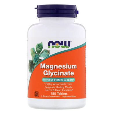 NOW Magnesium Glycinate 180 табл Магній