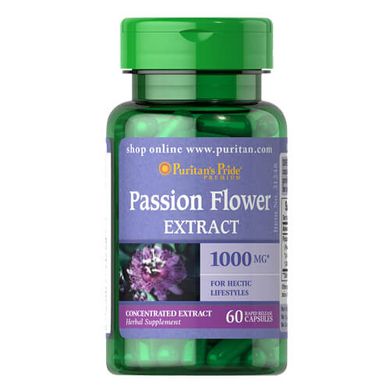 Puritan's Pride Пасифлора Passion Flower Extract 1000 mg 60 капс Пассифлора