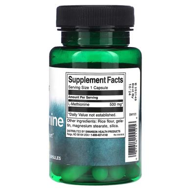 Swanson L-Methionine 500 mg 30 капсул Амінокислоти