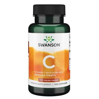 Swanson Vitamin C with Rose Hips 500mg 100 капс Вітамін С