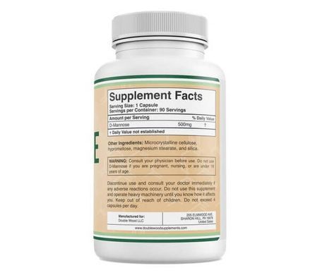 Double Wood D-Mannose 500 mg 90 capsules Здоровье мочевыводящих путей