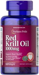 Puritan's Pride Red Krill Oil 1000 mg (170 mg Active Omega-3) 60 капс. Масло криля (Krill oil)