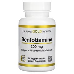 California Gold Nutrition Benfotiamine 300 mg 90 капсул Тіамін (B-1)