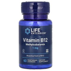 Life Extension Vitamin B12 Methylcobalamin 1 mg 60 леденцов Витамин B-12
