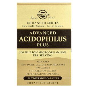 Solgar Advanced Acidophilus Plus 120 капс. Пробиотики и пребиотики