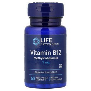 Life Extension Vitamin B12 Methylcobalamin 1 mg 60 Lozenges Кобаламин (B-12)