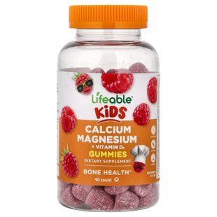Lifeable Kids Calcium Magnesium + Vitamin D3 90 жевательных конфет Кальций