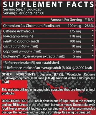 Nutrex Lipo-6 Black Ultra Concentrate 60 капсул (EU) Комплексні жироспалювачі