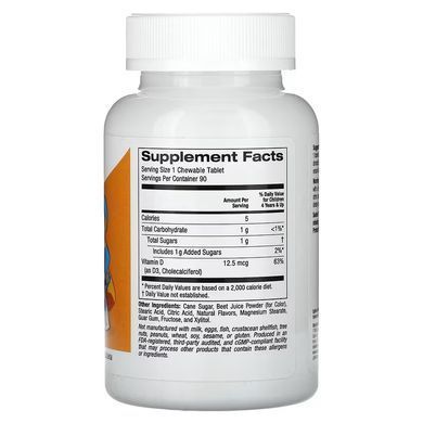 California Gold Nutrition Chewable Vitamin D3 for Children 500 IU 90 жувальних таблеток Вітамін D3 та D3+K2 для дітей