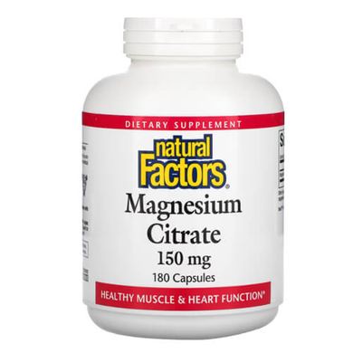 Natural Factors Magnesium Citrate 180 капсул Магний
