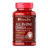 Puritan's Pride All In One Omega 3, 5, 6, 7 & 9 with Vitamin D3 60 softgels (Треснутые капсулы) Омега-3