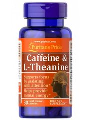 Puritan's Pride Caffeine & L-Theanine 30 Капс L-Теанин