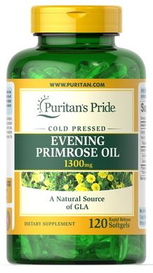 Puritan's Pride Evening Primrose Oil 1300 mg with GLA 120 капсул Примула вечірня