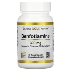 California Gold Nutrition Benfotiamine 300 mg 30 капсул Тіамін (B-1)