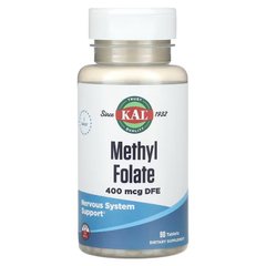 KAL Methyl Folate 400 mcg DFE 90 таблеток Фолієва кислота (B-9)