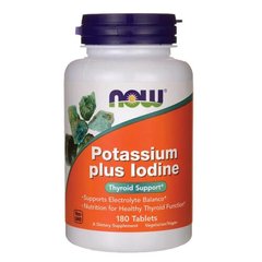 NOW Potassium Plus Iodine 180 таб