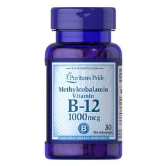 Puritan's Pride Methylcobalamin Vitamin B-12 1000 mcg 30 табл Вітамін B-12
