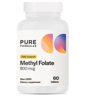 Pure Formulas Methyl Folate 800 mcg 60 таблеток Фолієва кислота (B-9)