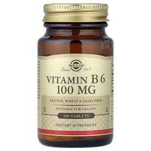 Solgar Vitamin B6 100 mg 100 таблеток Піридоксин (B-6)