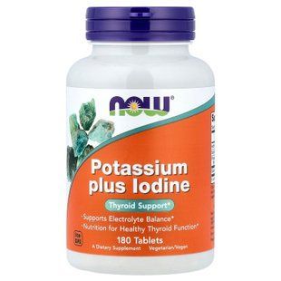 NOW Potassium Plus Iodine 180 таблеток Йод