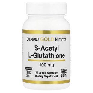California Gold Nutrition S-Acetyl L-Glutathione 100 mg 30 рослинних капсул Глутатіон