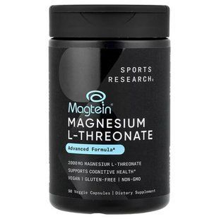 Sports Research Magtein Magnesium L-Threonate 90 Veggie Capsules Магний