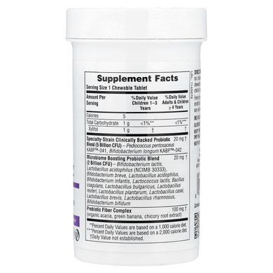NaturesPlus Natural Probiotic Kids7 Billion CFU 30 жевательных таблеток Пробиотики и Энзимы для детей