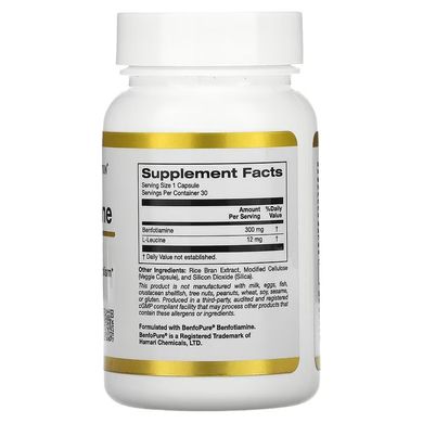 California Gold Nutrition Benfotiamine 300 mg 30 капс. Тиамин (В-1)