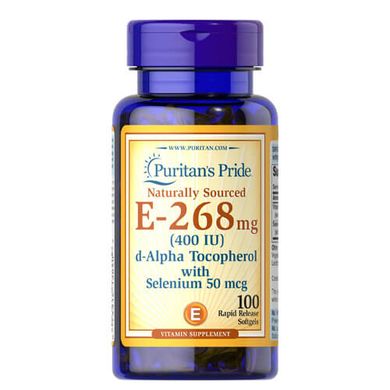 Puritan's Pride Vitamin E-with Selenium 400 IU 100 жидких капсул Витамин Е