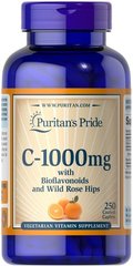 Puritan's Pride Vitamin C-1000 mg with Bioflavonoids & Rose Hips 250 табл. Витамин С