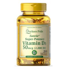 Puritan's Pride Vitamin D3 2000 IU 200 капсул