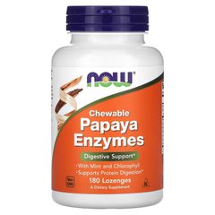 NOW Papaya Enzyme 180 льодяників Ензими