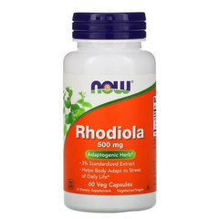 NOW Rhodiola 500 mg 60 капсул Родіола