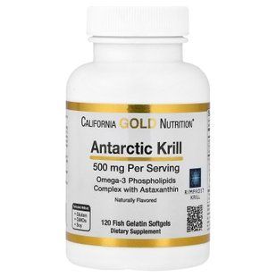 California Gold Nutrition Antarctic Krill Oil 500 mg 120 гелевых капсул Масло криля (Krill oil)