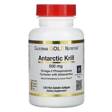 California Gold Nutrition Antarctic Krill Oil 500 mg 120 гелевых капсул Масло криля (Krill oil)
