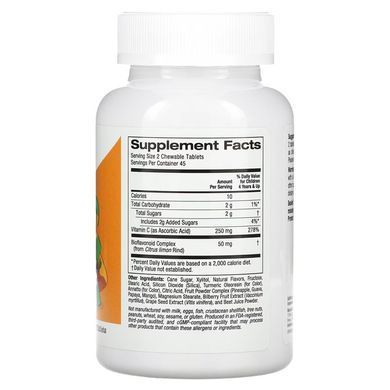 California Gold Nutrition Chewable Vitamin C with Bioflavonoid Complex for Children 90 вегетаріанських жувальних таблеток Вітамін С для дітей