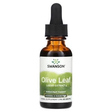 Swanson Olive Leaf Liquid Extract 29.6 мл Оливковые листья