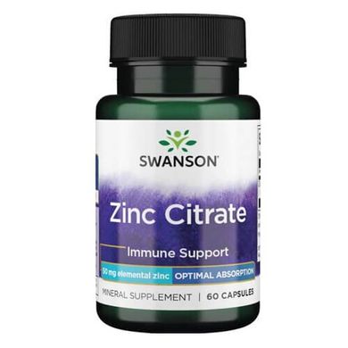 Swanson Zinc Citrate 50 mg 60 капс Цинк