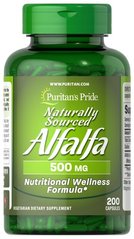 Puritan's Pride Alfalfa Naturally Sourced 500 mg 200 капсул Інші екстракти