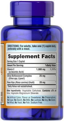 Puritan's Pride Vitamin C-1000 mg with Bioflavonoids & Rose Hips 100 tab (Помнутая банка) Витамин С