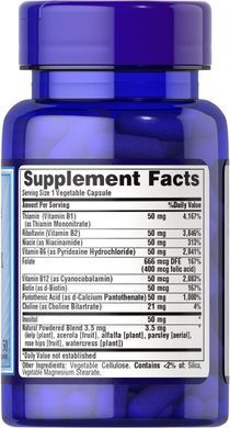 Puritan's Pride Vitamin B-50 Complex 50 Капсул Комплекс вітамінів групи В