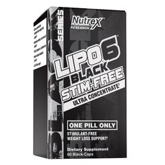 Nutrex Lipo-6 Black UC Stim-Free 60 капсул Комплексные жиросжигатели
