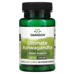 Swanson Ashwagandha Ultimate KSM-66 250 mg 60 капсул Ашваганда