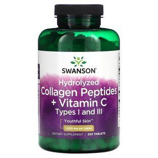 Swanson Hydrolyzed Collagen Peptides 250 таблеток Колаген