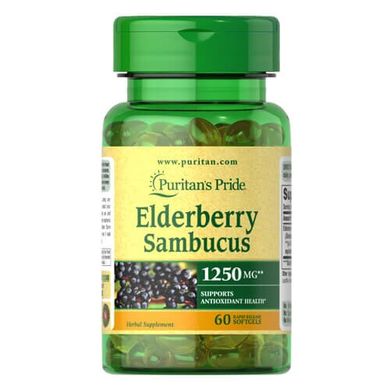 Puritan's Pride Elderberry Sambucus 1250 mg 60 рідких капсул Бузина